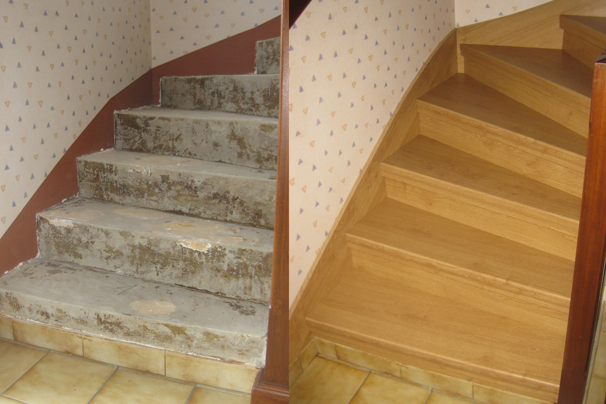 Laminat Eiche auf Betontreppe