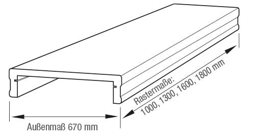 Rastermaße der HAFA Massivholzstufen