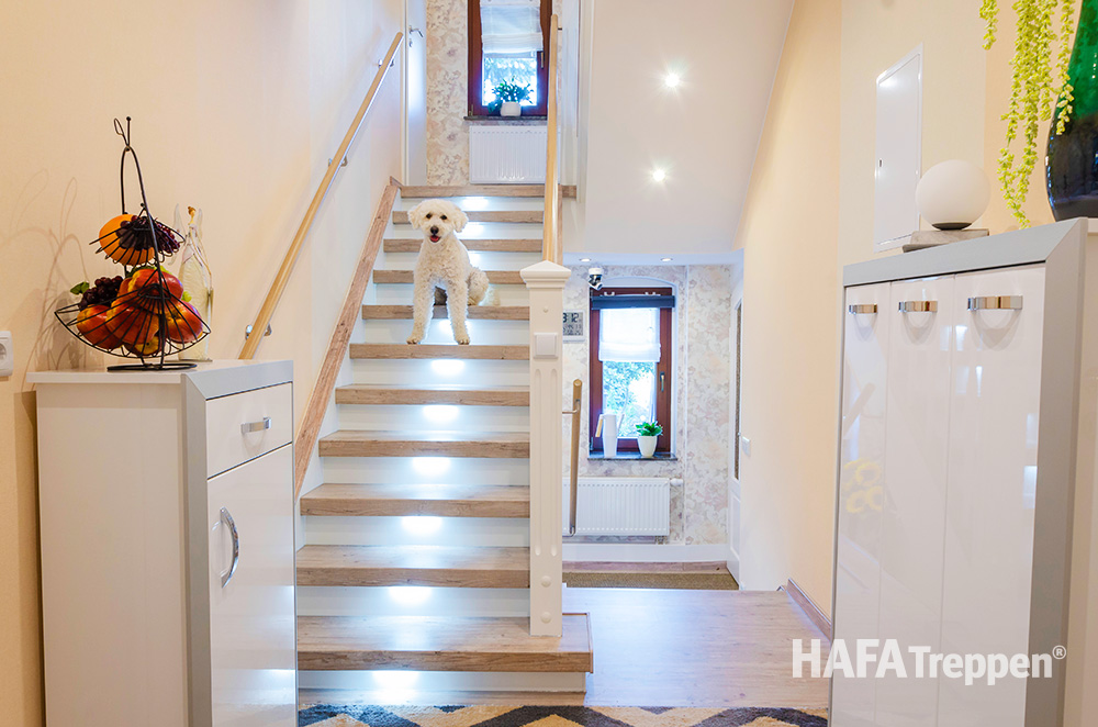 Referenzbild: renovierte Treppe mit HAFA Renovierungsstufen