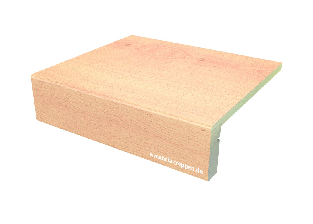 Stufenansicht Laminatstufe gerade Buche