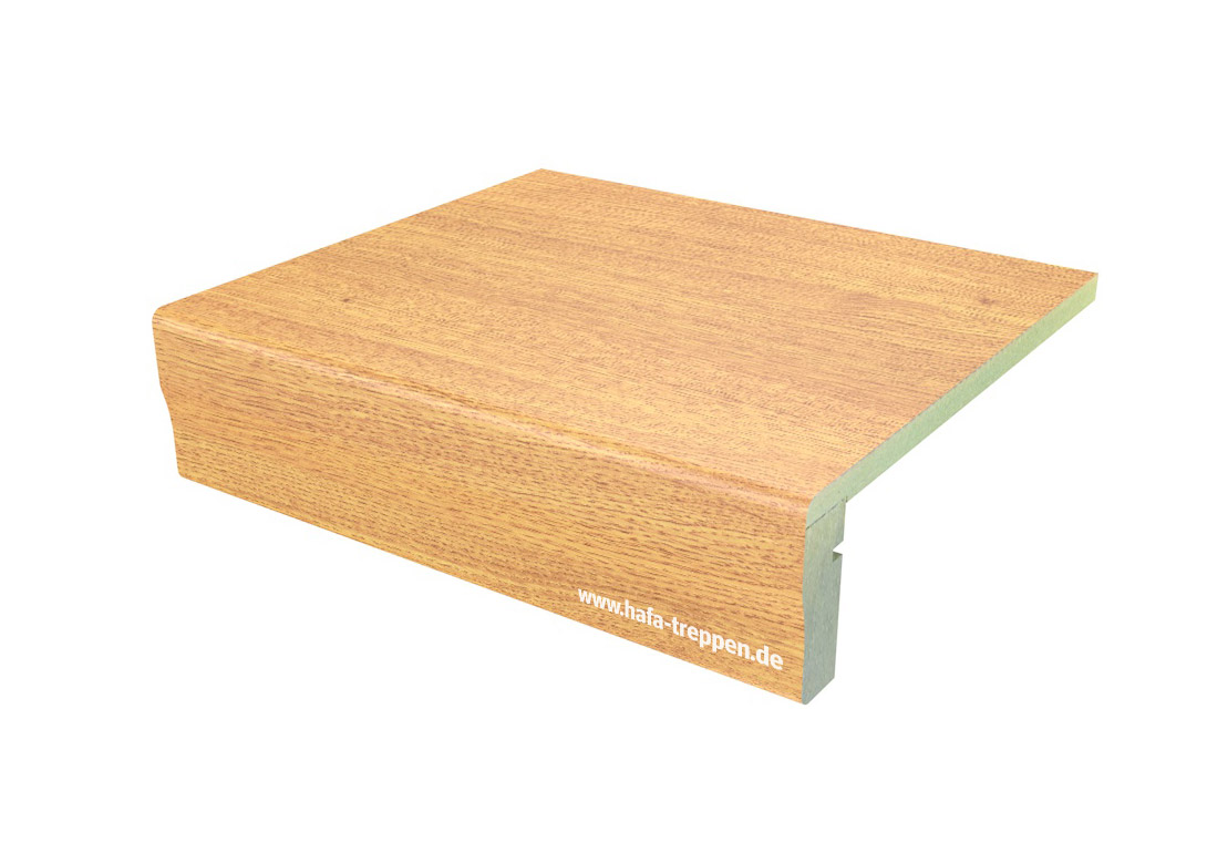 Stufenansicht Laminatstufe profiliert Eiche