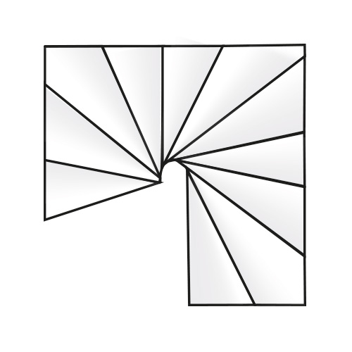 3/4 gewendelte Treppe