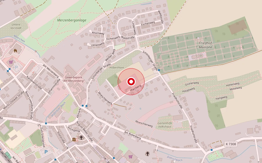 Karte: Standort der HAFA Treppen GmbH am Pfarrberg 17a in Meerane